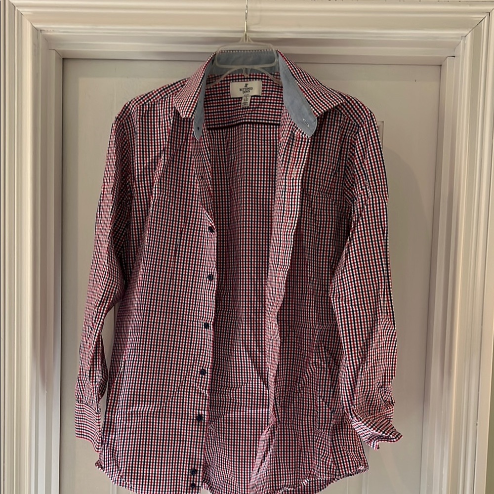 Brooks Brothers Red and Blue Dress Shirt Classic Checkered Design